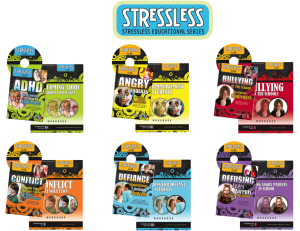 StressLess_Package StressLess Education Series on Bullying in the School, Bullying in the Home, Parent Tips for ADHD & Oppositional Defiant Students, Defusing Angry Parents, Best Sex Tips, Social Skills, Anger Management & More.