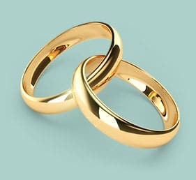 image of two wedding rings joined 