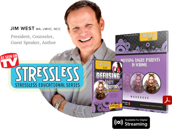 Product Photo: StressLess with Defusing Angry Parents in School video series & workbook