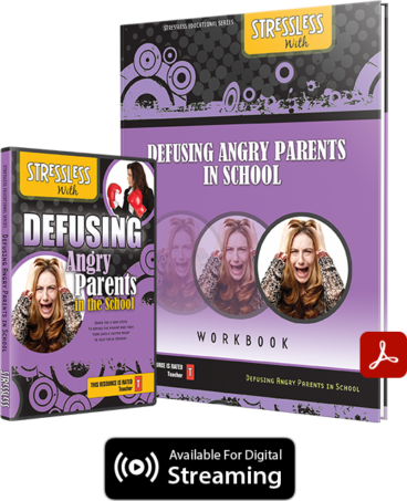 Product Photo: StressLess with Defusing Angry Parents in School video series & workbook