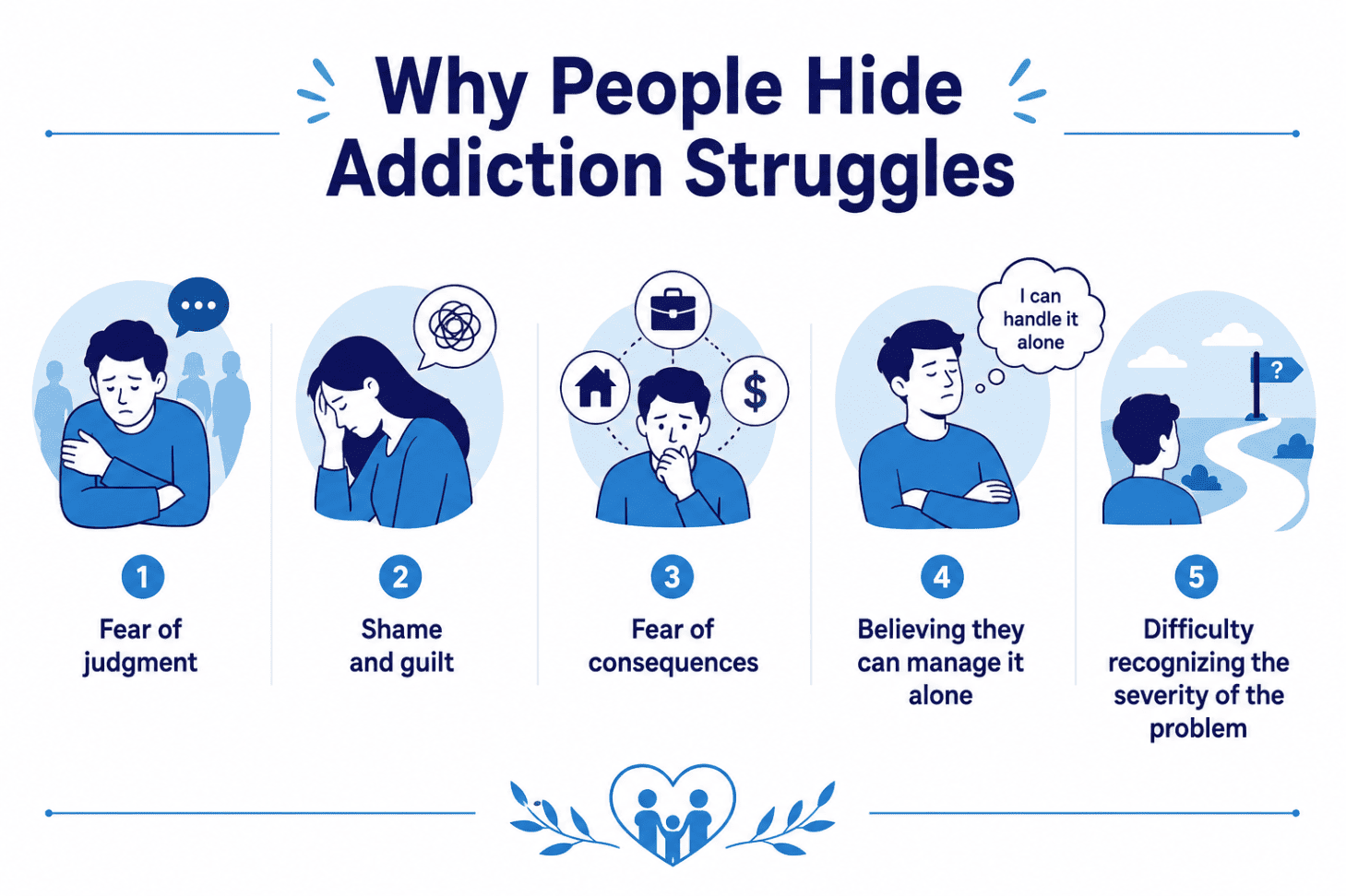 Infographic showing why people hide their struggles. - Total Life Counseling for Children, Teens, Adolescents and Adults in Orlando Winter Park Clermont Lake Mary and Central Florida - Total Life Counseling for Children, Teens, Adolescents and Adults in Orlando Winter Park Clermont Lake Mary and Central Florida Infographic showing why people hide their struggles.