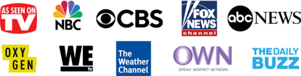 Total Life Counseling as seen on television Network logos for NBC, CBS, Fox News Channel, ABC News, and The Daily Buzz