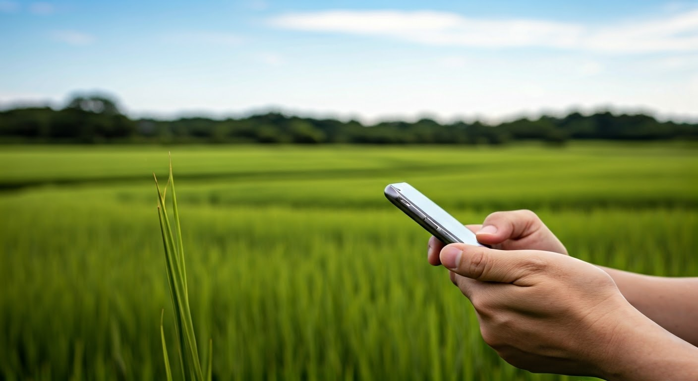 Person disconnecting from nature with eletronics