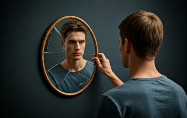 Man looking at himself in mirror while getting help from Total Life Counseling in Orlando