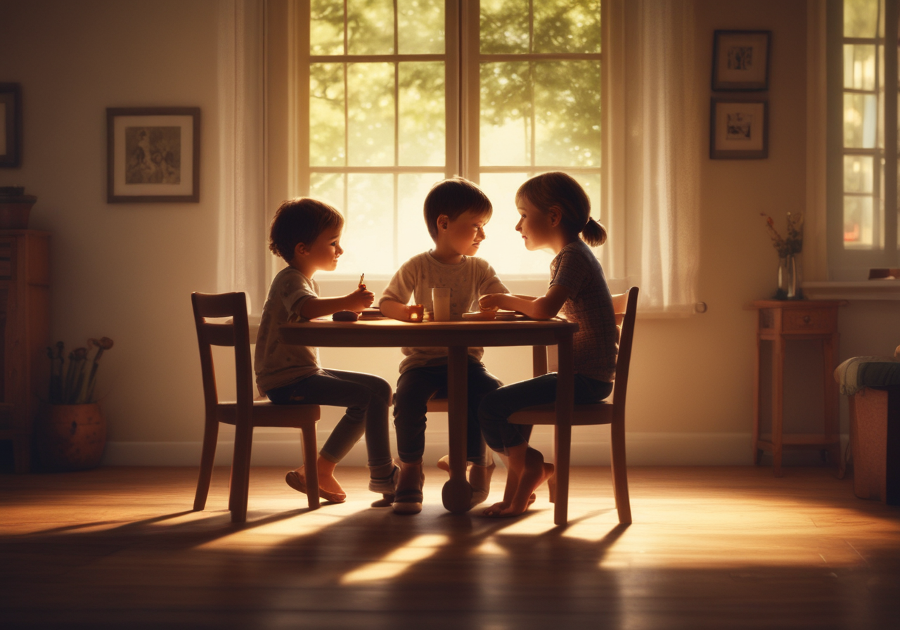 Parent and child communicating.