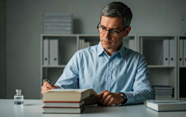 Orlando man taking notes about what he learned from Total Life Counseling