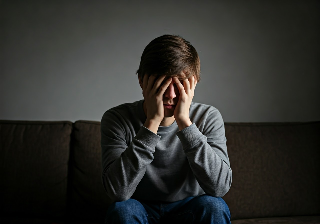 Young person in distress.