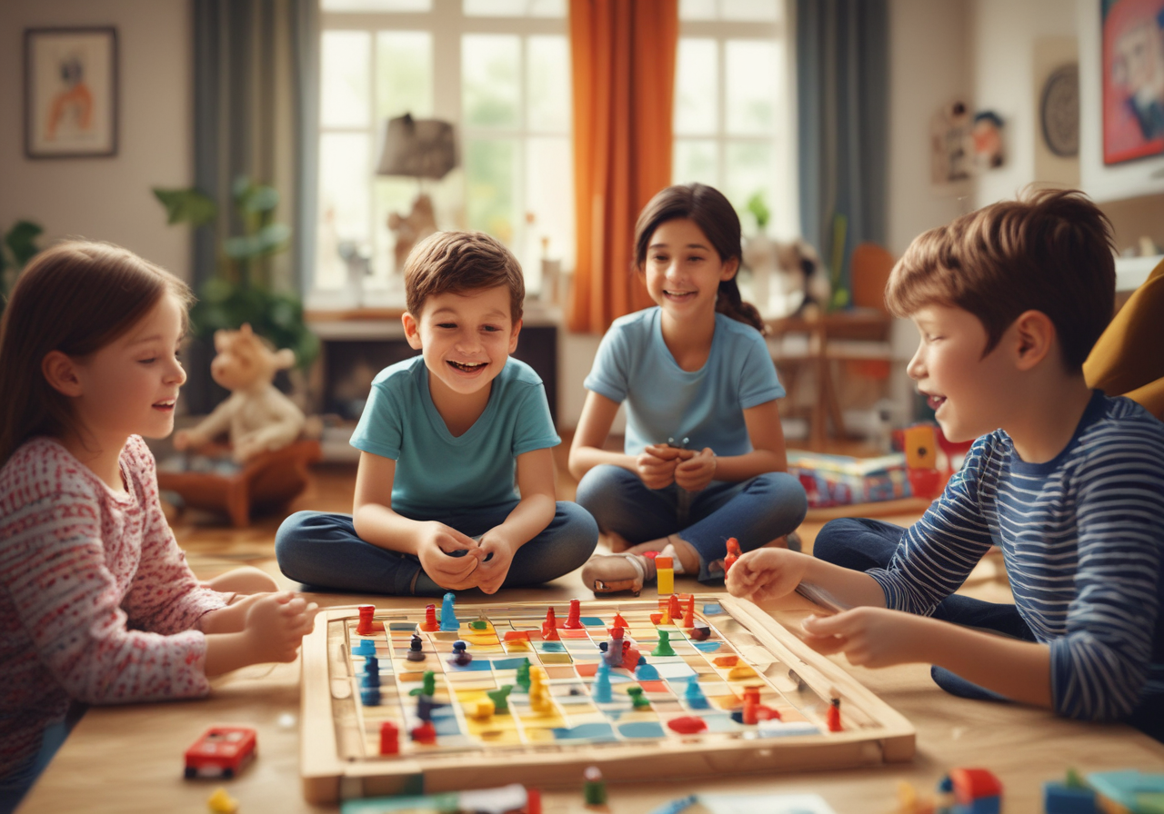 Children playing turn taking games that they learned from Total Life Counseling.