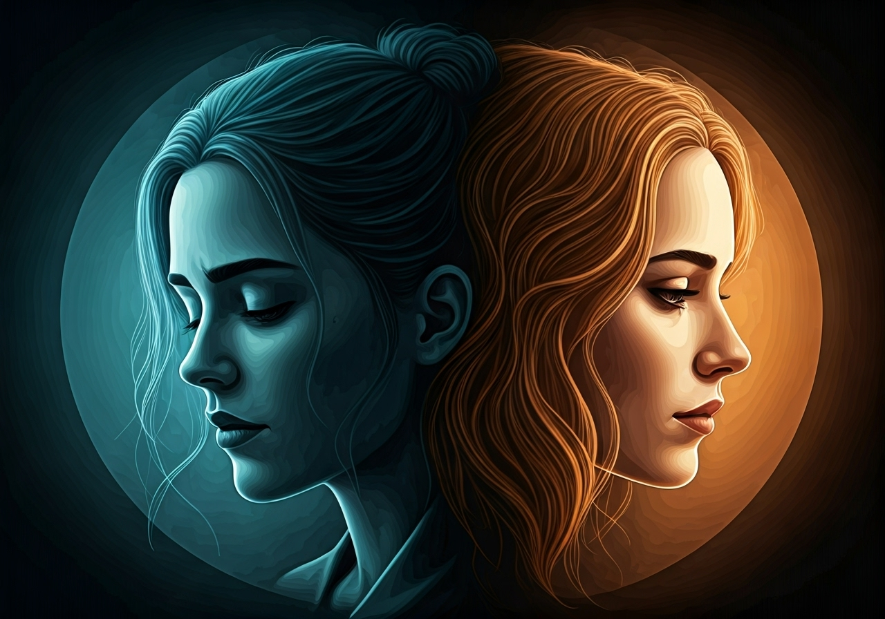 Bipolar and BPD emotions illustration