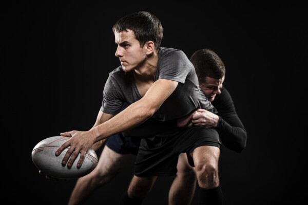 Athletes playing rugby Athletes playing rugby