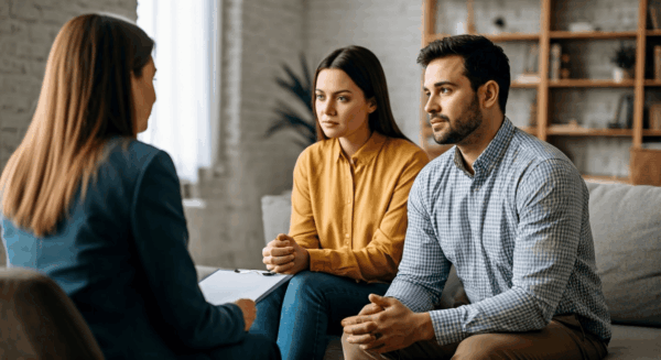 Couple with counselor support