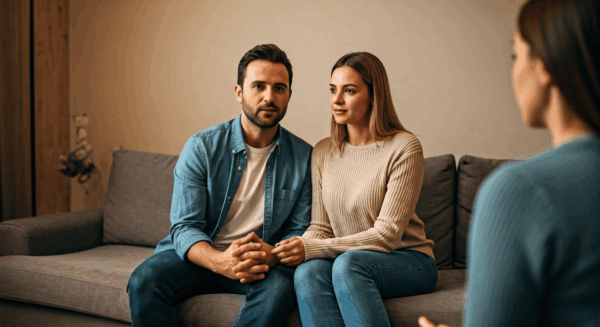 Couple in therapy session Couple in therapy session
