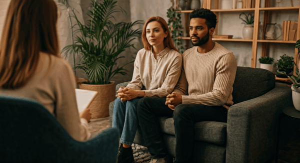 Couple in therapy session