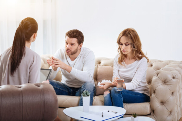 Couple in therapy session Couple in therapy session