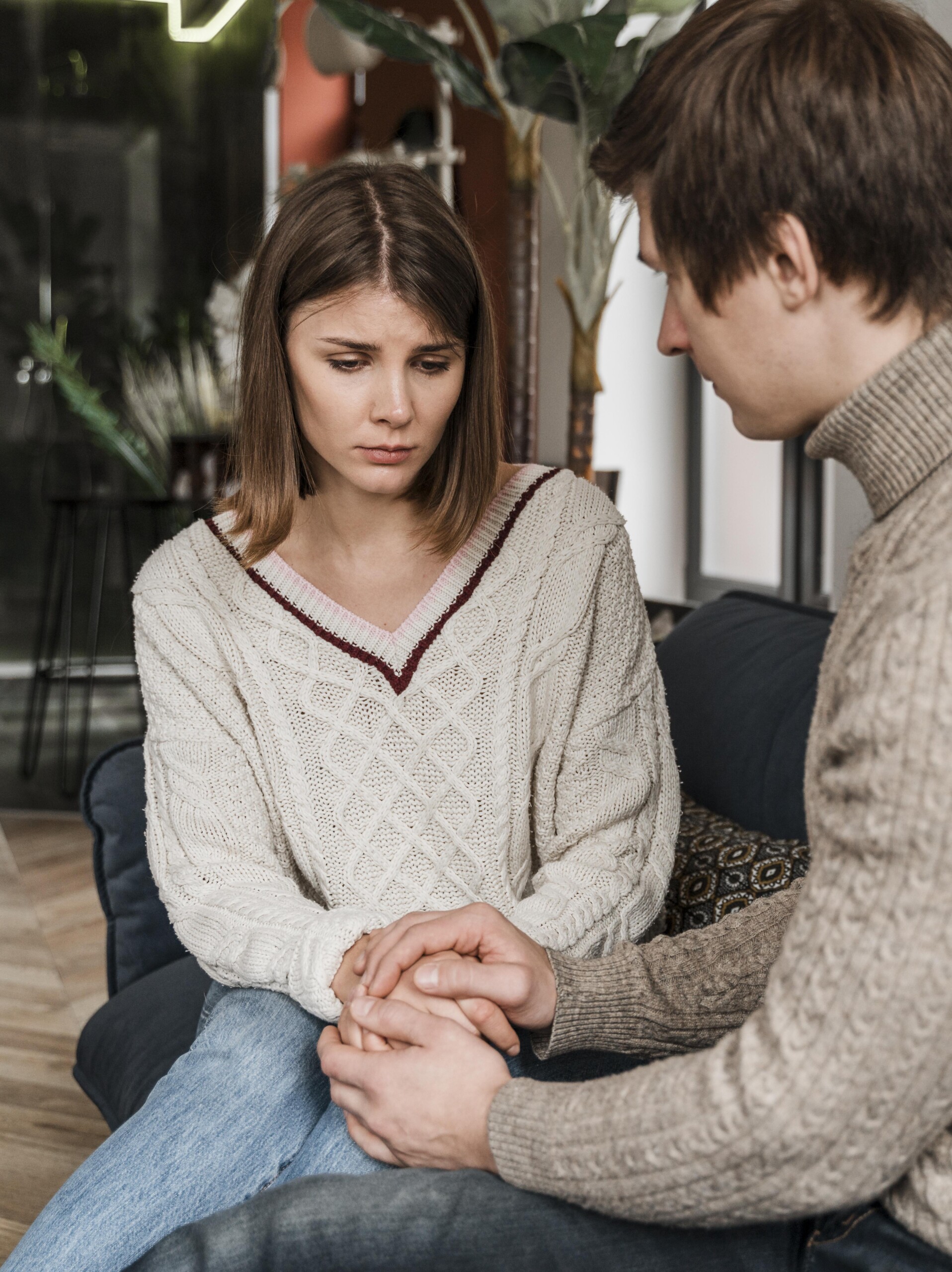 A therapist listening carefully to her patients
