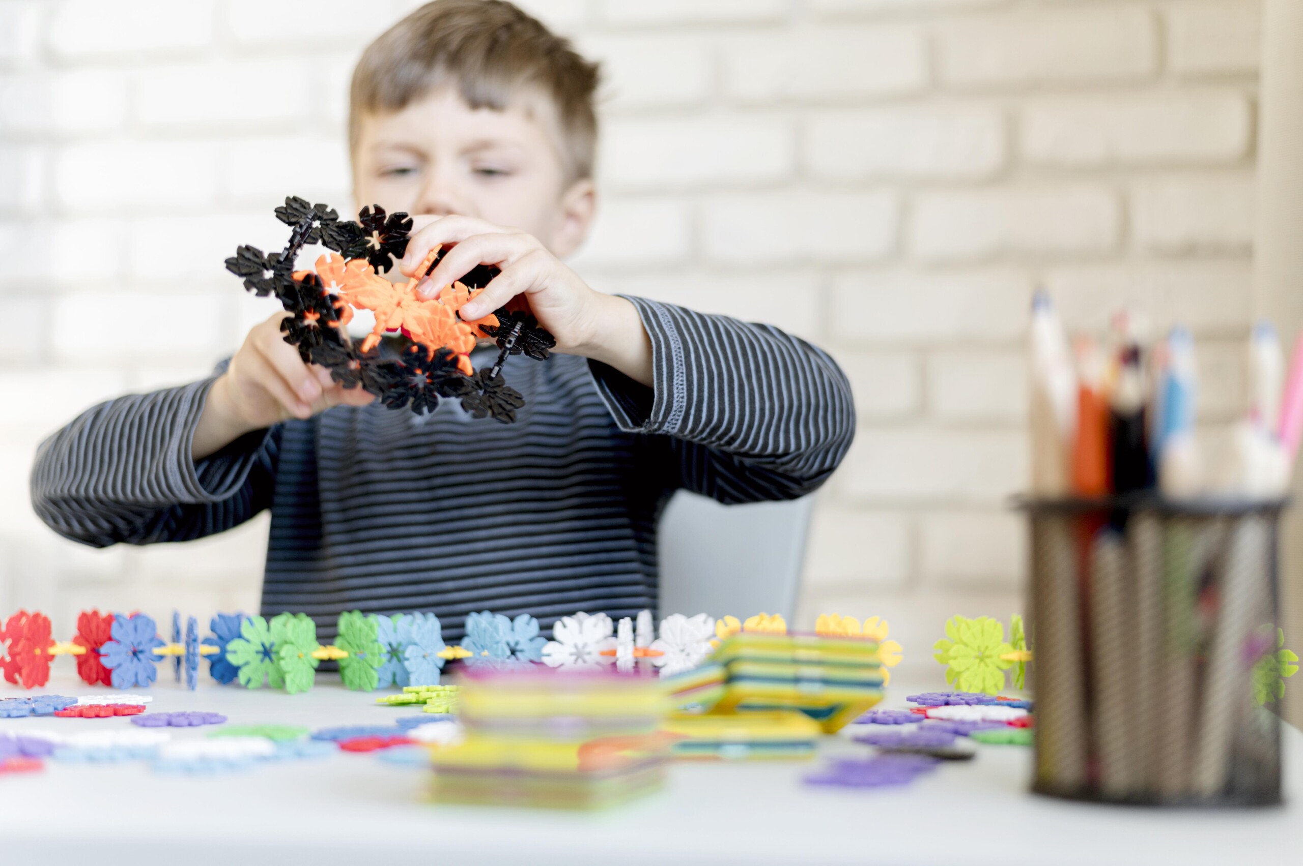 Child playing with his toys