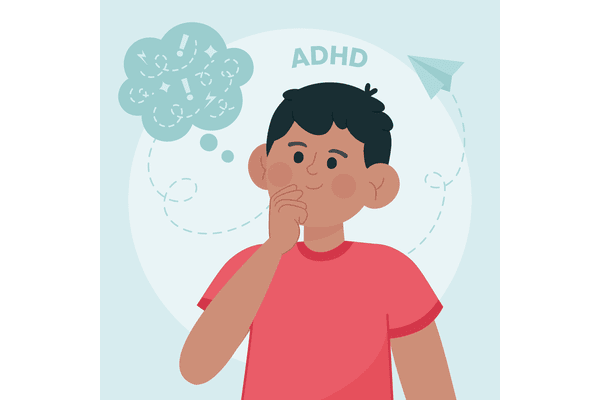 Illustration of a child with ADHD