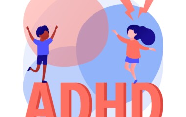 Illustration of two children navigating ADHD