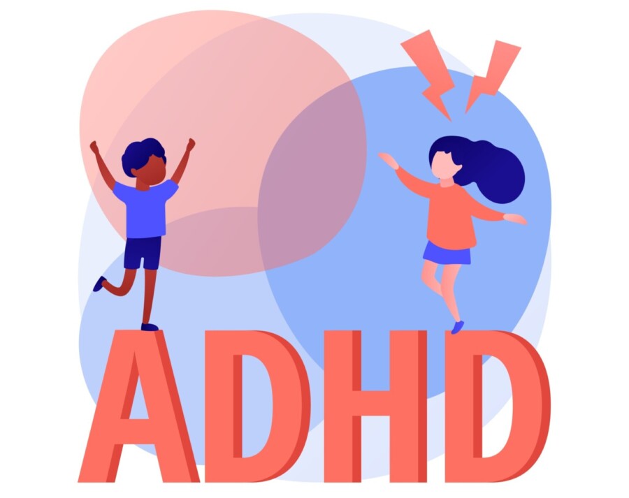 Illustration of two children navigating ADHD