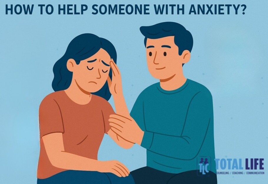 Illustration On How To Help Someone With Anxiety