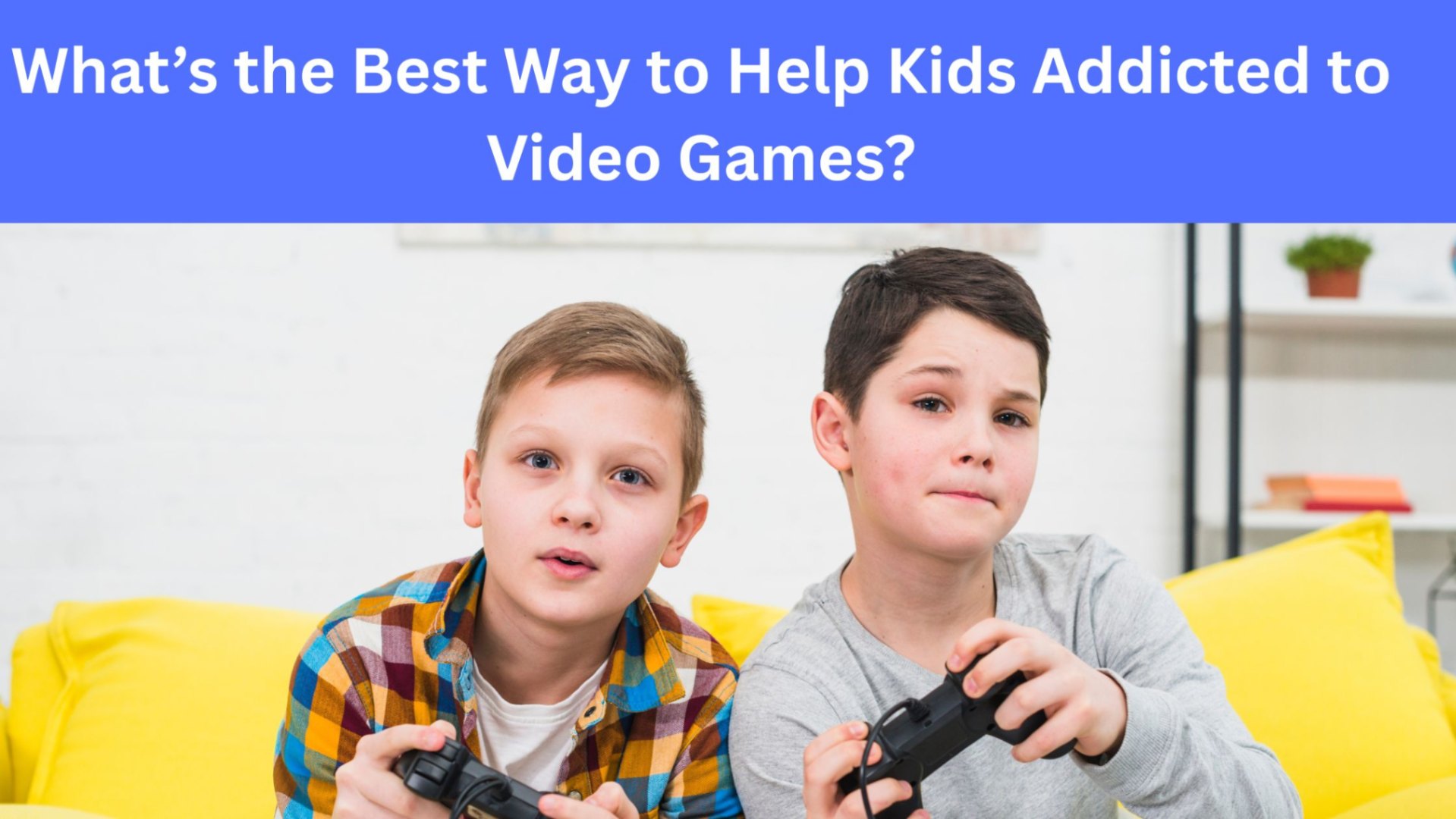 Boys playing video game