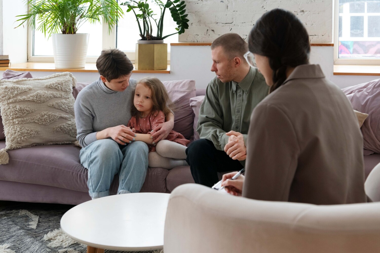 Family seeking therapy from a professional
