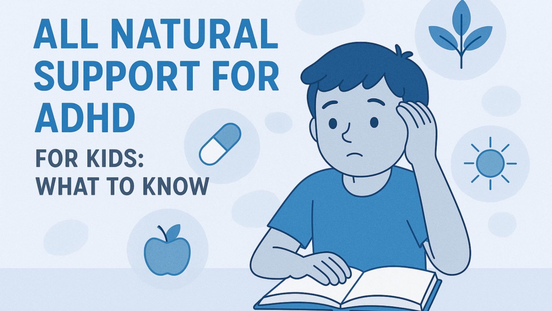 Illustration of all natural support for ADHD Kids