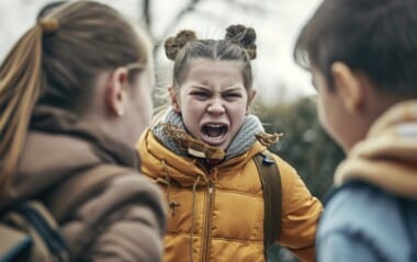 A young girl shouts at her friends - Total Life Counseling for Children, Teens, Adolescents and Adults in Orlando Winter Park Clermont Lake Mary and Central Florida A young girl shouts at her friends