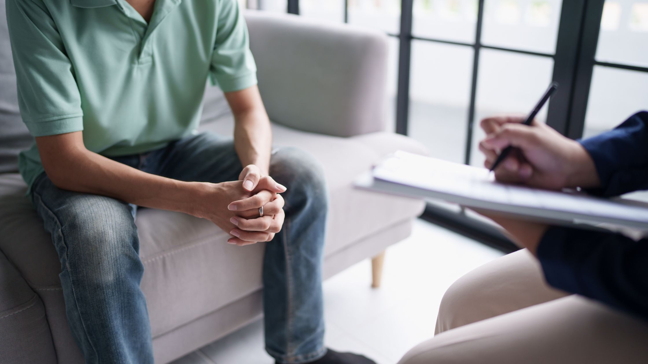 Young man at a counseling session