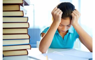 girl studying for exams