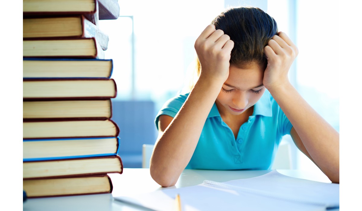 girl studying for exams