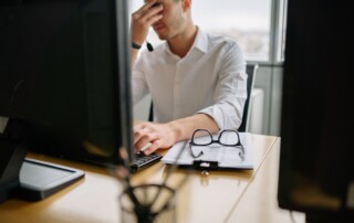 Stressed man at work