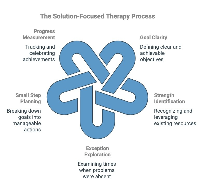 Infographics on The Solution-Focused Therapy Process - Total Life Counseling for Children, Teens, Adolescents and Adults in Orlando Winter Park Clermont Lake Mary and Central Florida Infographics on The Solution-Focused Therapy Process