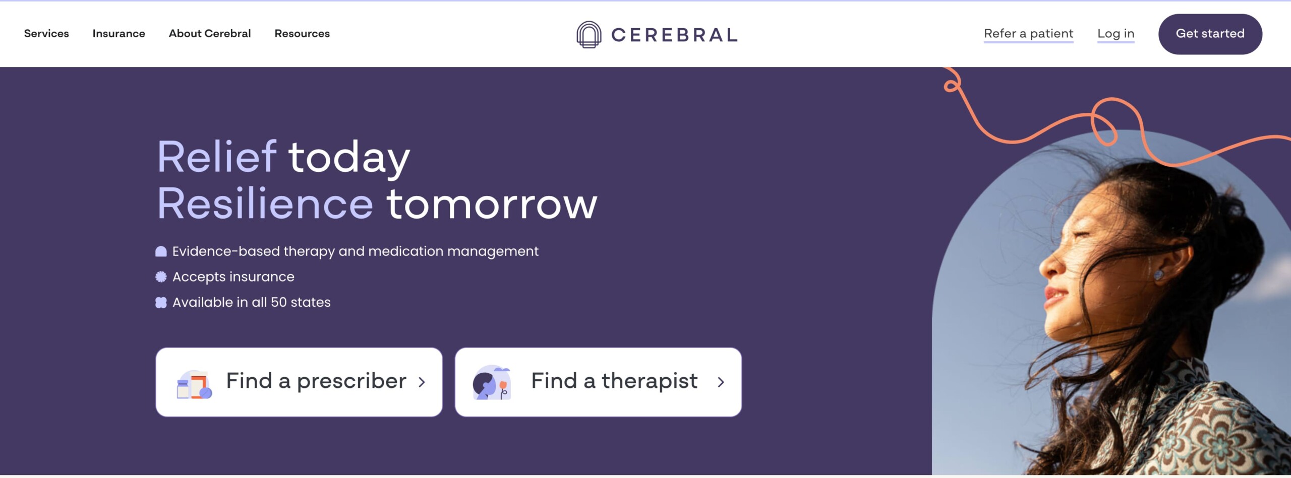 Screenshot of Cerebral homepage - Total Life Counseling for Children, Teens, Adolescents and Adults in Orlando Winter Park Clermont Lake Mary and Central Florida Screenshot of Cerebral homepage