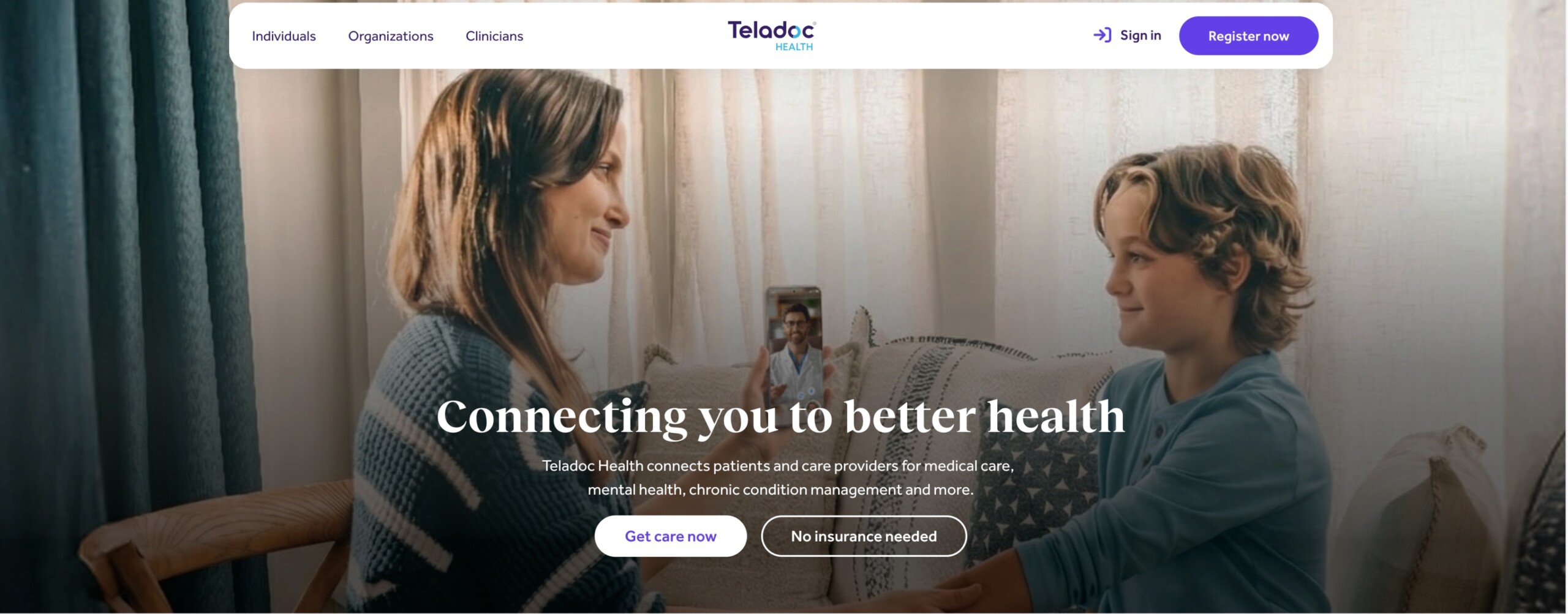 Screenshot of Teladoc health - Total Life Counseling for Children, Teens, Adolescents and Adults in Orlando Winter Park Clermont Lake Mary and Central Florida Screenshot of Teladoc health
