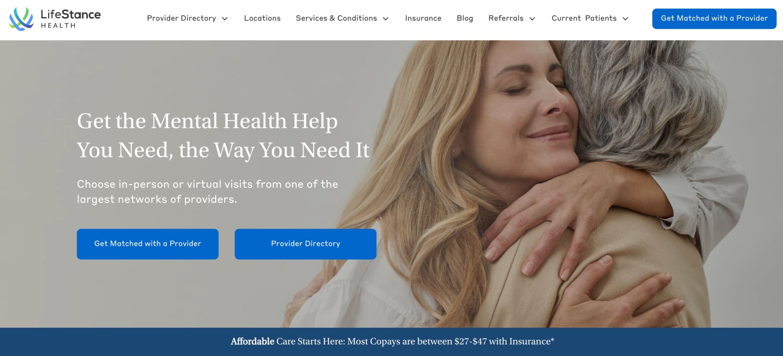 Screenshot of LifeStance Health