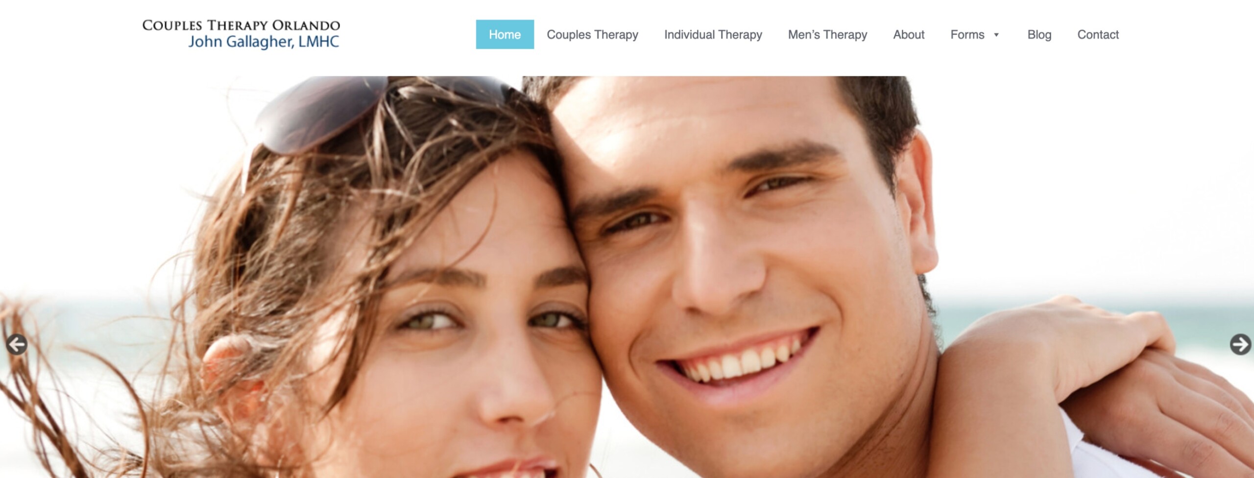 Screenshot of Couples Therapy Orlando home page