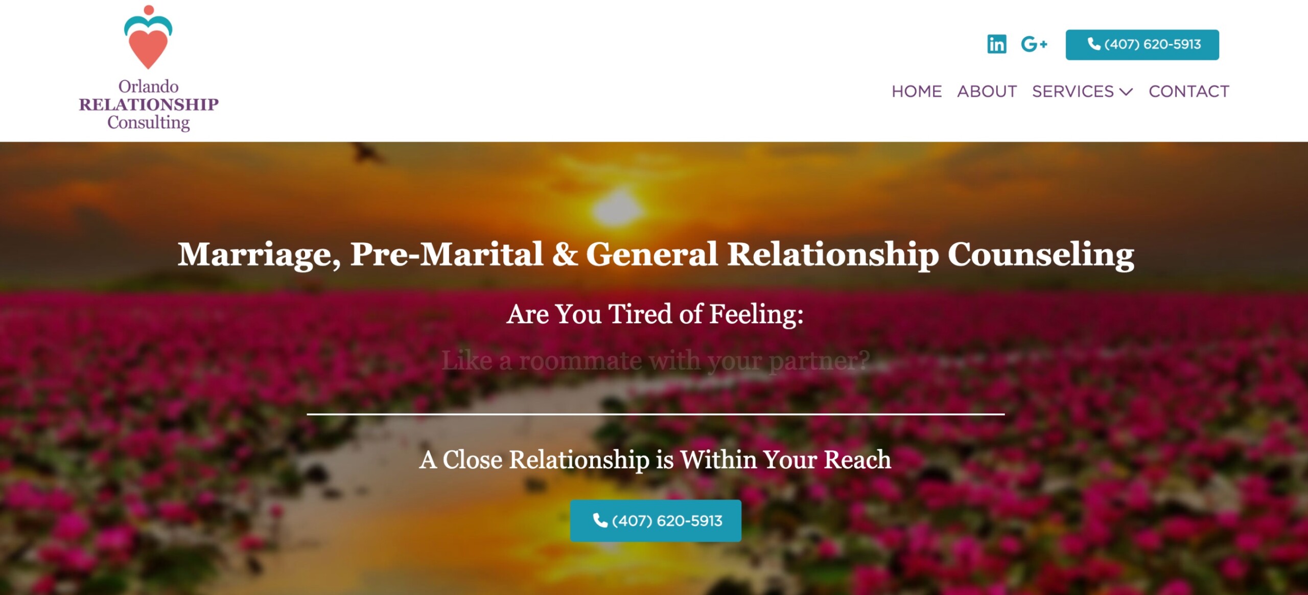 Screenshot of Orlando Relationship Consulting home page