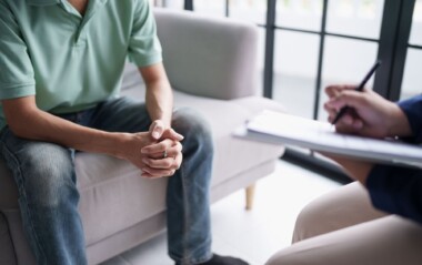 A person having a counseling session
