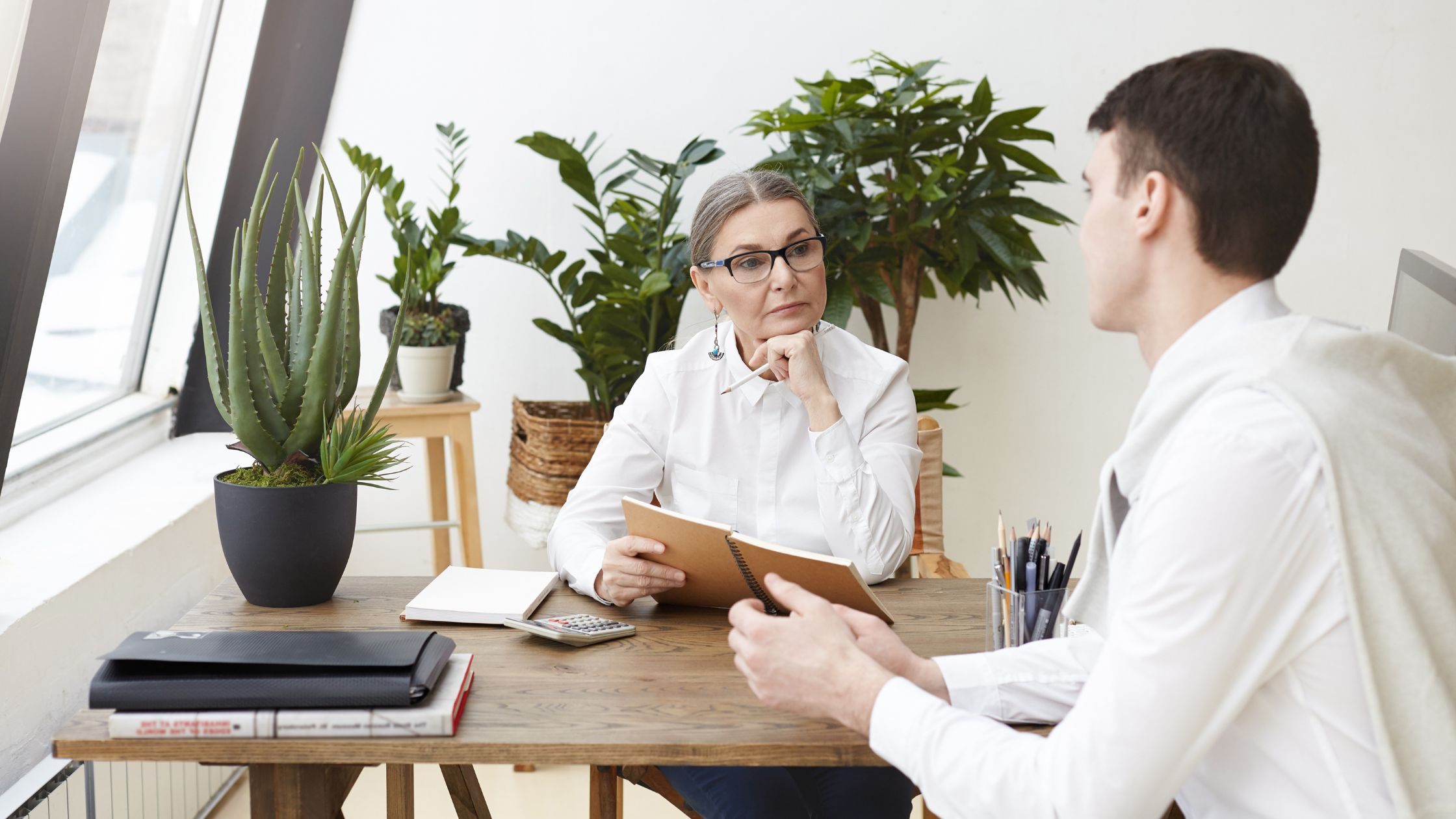 Career counseling session between therapist and client