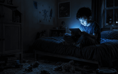 Cover image showcasing a boy focuesd on his tab in a dark room - Total Life Counseling for Children, Teens, Adolescents and Adults in Orlando Winter Park Clermont Lake Mary and Central Florida Cover image showcasing a boy focuesd on his tab in a dark room